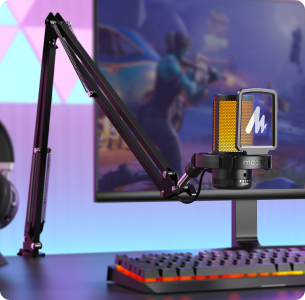 MAONO DGM20S USB Streamer/Gamer Mikrofon Kit RGB - Fehér