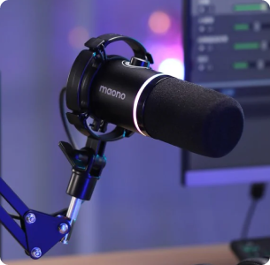 MAONO PD200X USB Dynamic Streamer/Podcast Mikrofon RGB - Fekete