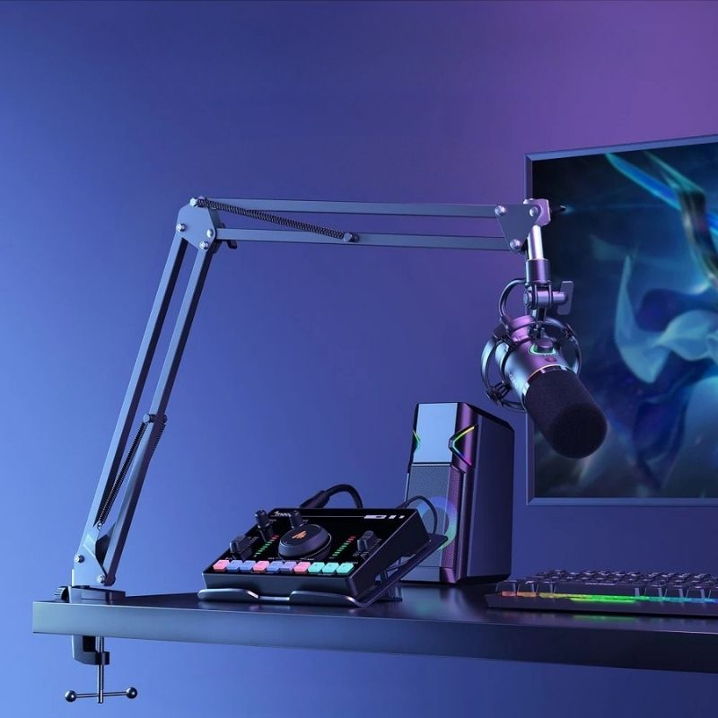 MAONO PD200XS USB Dynamic Streamer Mikrofon RGB + Tartókar Kit - Fekete