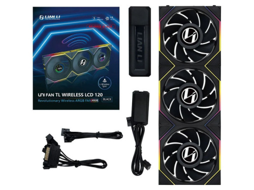 Lian Li UNI FAN TL LCD Wireless Reverse 120mm 3db-os Ventilátor