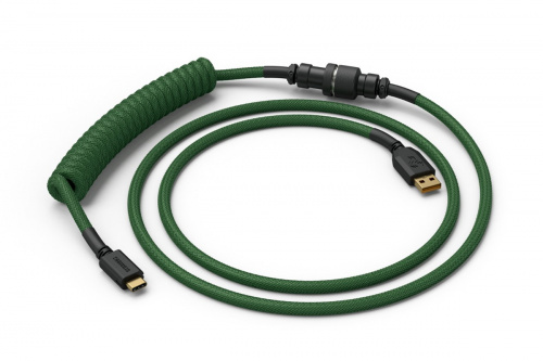 Glorious Coiled Cable Forest Green - USB-C Spirálkábel - Zöld