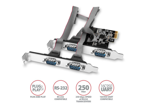 Axagon PCEA-S4N 4x Soros PCIe Vezérlőkártya