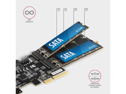 Axagon PCES-SA4M2 PCIe Bővítőkártya