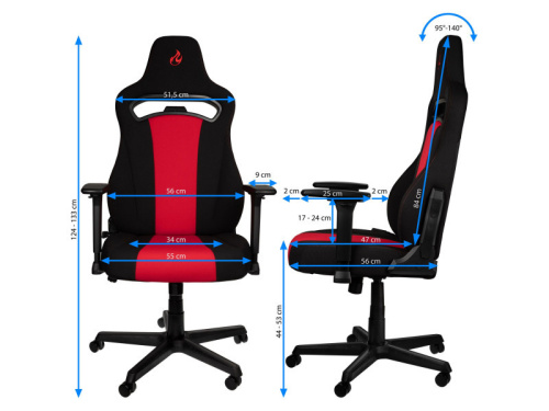 Nitro Concepts E250 Gamer Szék - Fekete/Piros