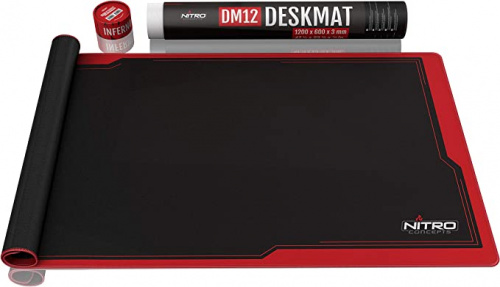 Nitro Concepts Deskmat DM12 Szövet Egérpad - 120 cm x 60 cm - Fekete/Piros