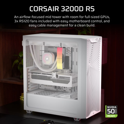 Corsair 3200D RS Számítógépház - Fehér