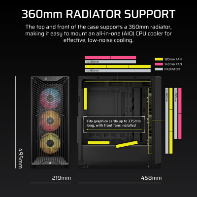 Corsair 3200D RS ARGB Számítógépház