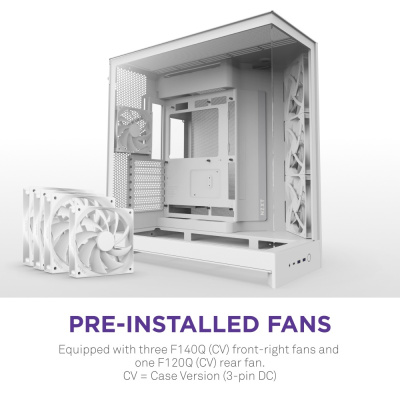 NZXT H9 Flow (2025) Számítógépház - Matt fehér