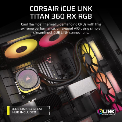CORSAIR iCUE LINK TITAN 360 RX RGB Folyadékhűtés
