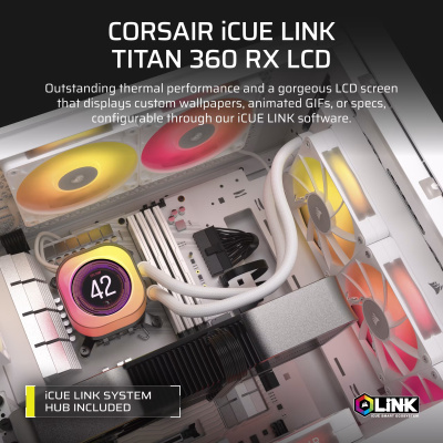Corsair iCUE LINK TITAN 360 RX LCD Folyadékhűtés