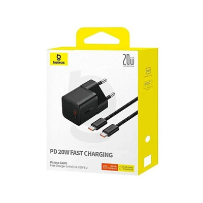 Baseus GaN5 Mini 20W Töltő + Kábel