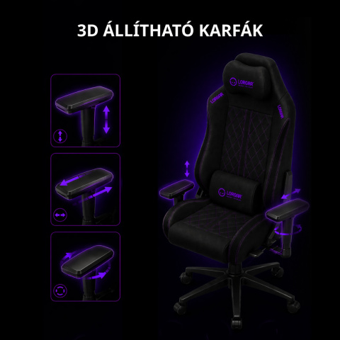LORGAR CHA41 Gamer szék fekete-fehér