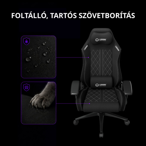 LORGAR CHA41 Gamer szék fekete-fehér