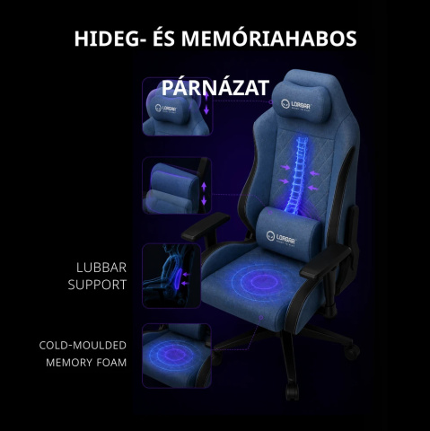 LORGAR CHA41 Gamer szék kék