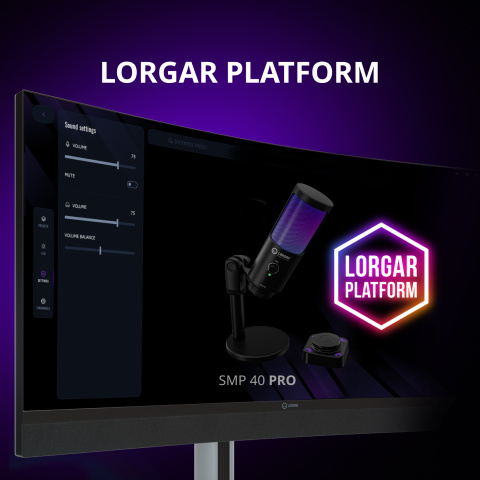 LORGAR SMP40 Gamer Mikrofon - Fekete