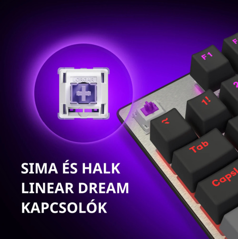 LORGAR Azar 514 TKL vezetékes mechanikus billentyűzet, RGB világítás, angol kiosztás, fekete