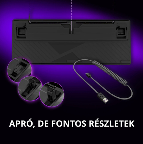 LORGAR Azar 514 TKL vezetékes mechanikus billentyűzet, RGB világítás, angol kiosztás, fehér