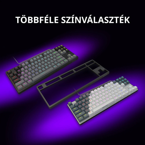 LORGAR Azar 514 TKL vezetékes mechanikus billentyűzet, RGB világítás, angol kiosztás, fehér