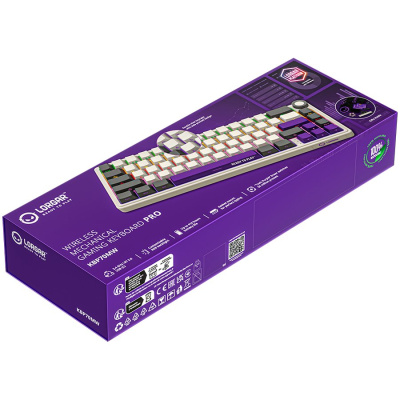 LORGAR KBP70MW, Vezetéknélküli 65% Mechanikus Gamer Pro Billentyűzet Bézs