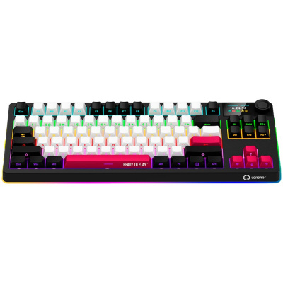 LORGAR KBP70 TKL vezeték nélküli billentyűzet, RGB világítás, angol kiosztás, fekete