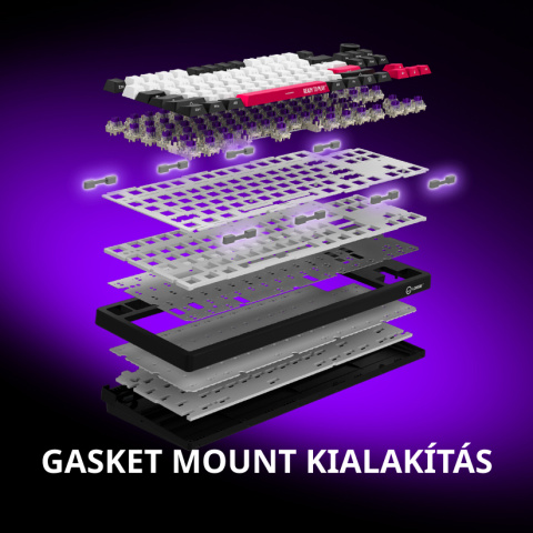 LORGAR KBP70 TKL vezeték nélküli billentyűzet, RGB világítás, angol kiosztás, fekete