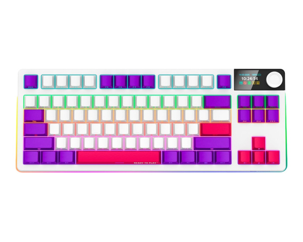 LORGAR KBP70 TKL vezeték nélküli billentyűzet, RGB világítás, angol kiosztás, fehér