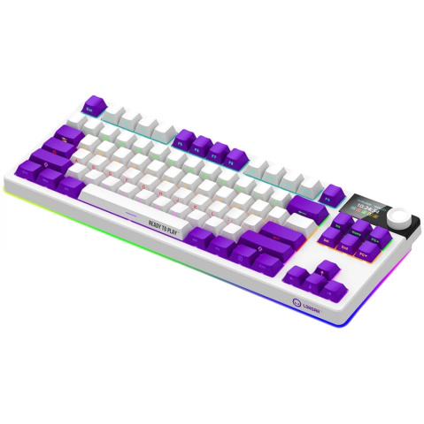 LORGAR KBP70 TKL vezeték nélküli billentyűzet, RGB világítás, angol kiosztás, bézs