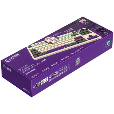 LORGAR KBP70 TKL vezeték nélküli billentyűzet, RGB világítás, angol kiosztás, bézs
