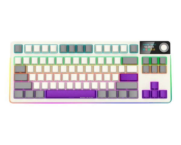 LORGAR KBP70 TKL vezeték nélküli billentyűzet, RGB világítás, angol kiosztás, bézs