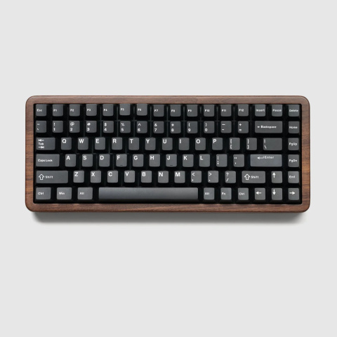 WOMIER WD75 Tri-Mode Vezeték Nélküli Mechanikus Gamer Billentyűzet - Fekete-Valódi Diófa