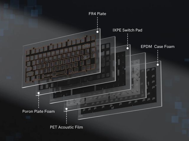 WOMIER SK75 TMR Tri-Mode Vezeték Nélküli Magnetic Switch Gamer Billentyűzet - Fekete