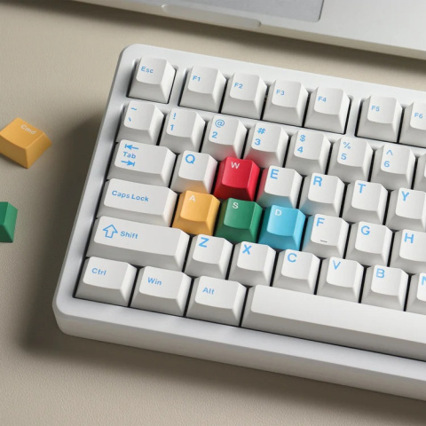 WOMIER SK75 TMR Tri-Mode Vezeték Nélküli Magnetic Switch Gamer Billentyűzet - Fehér