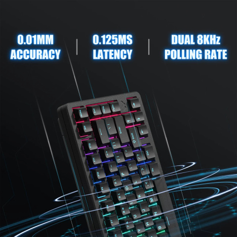 WOMIER SK75 TMR Tri-Mode Vezeték Nélküli Magnetic Switch Gamer Billentyűzet - Fehér