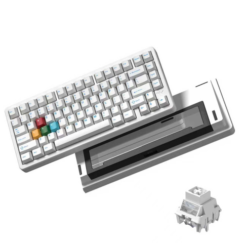 WOMIER SK75 TMR Tri-Mode Vezeték Nélküli Magnetic Switch Gamer Billentyűzet - Fehér