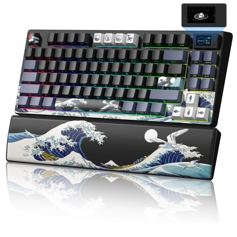WOMIER SK80 PRO Tri-Mode Vezeték Nélküli Mechanikus Gamer Billentyűzet - Kanagawa