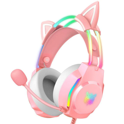 Onikuma X26 RGB Gamer Fejhallgató Cicafüles