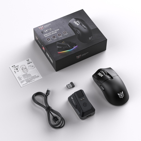 Onikuma DM10 Tri-Mode Vezeték Nélküli Gamer Egér + Dokkoló - Fekete
