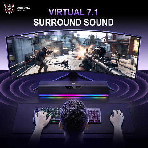 Onikuma L13 RGB Virtual 7.1 Soundbar Zajszűrős Mikrofonnal