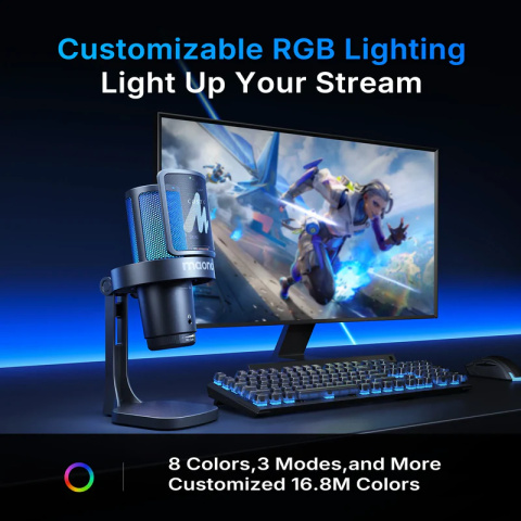 MAONO DGM20W Vezeték Nélküli Streamer/Gamer Mikrofon RGB