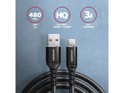 Axagon BUCM-AM15AB USB-C kábel 1.5m