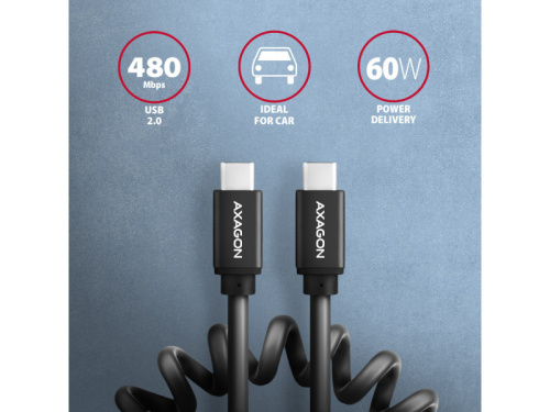 Axagon Twister USB-C Kábel 0,6 m