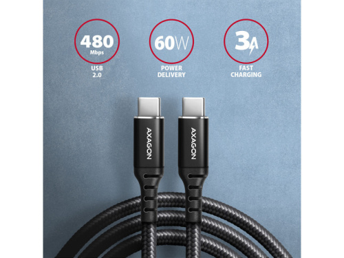 Axagon BUCM-CM15AB USB-C Kábel 1.5m
