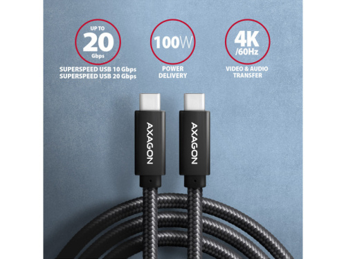 Axagon BUCM32-CM20AB USB-C Kábel 2m