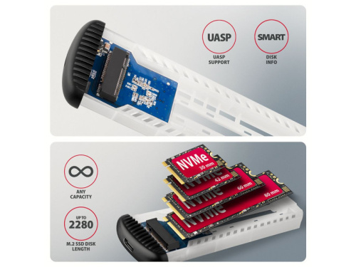 Axagon EEM2-SC SSD Ház