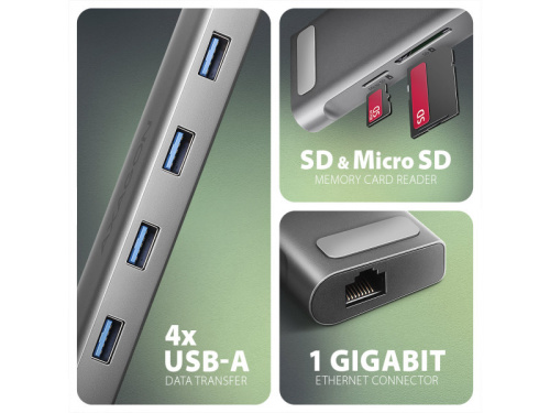 Axagon HMC-10HLS USB-C Dokkoló