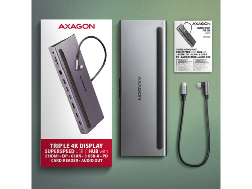 Axagon HMC-4KX3 USB-C Hub