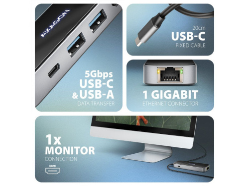 Axagon HMC-6GLN USB-C Hub