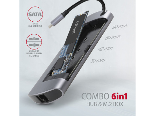 Axagon HMC-6M2 6in1 USB-C Hub
