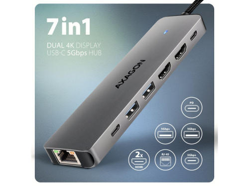 Axagon HMC-7HX2 USB-C Hub