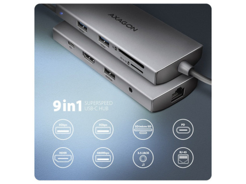 Axagon HMC-8HLSA USB-C Hub